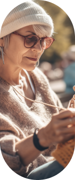 Woman knitting